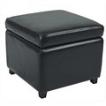 Safavieh Jonathan Flip-top Black Ottoman Black And Black Leather HUD4007B